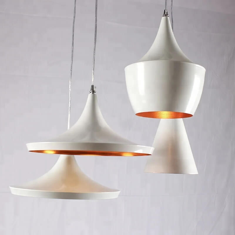 Suspension Blanche Orangée Triple à support long pour cuisine moderne - Light Deco