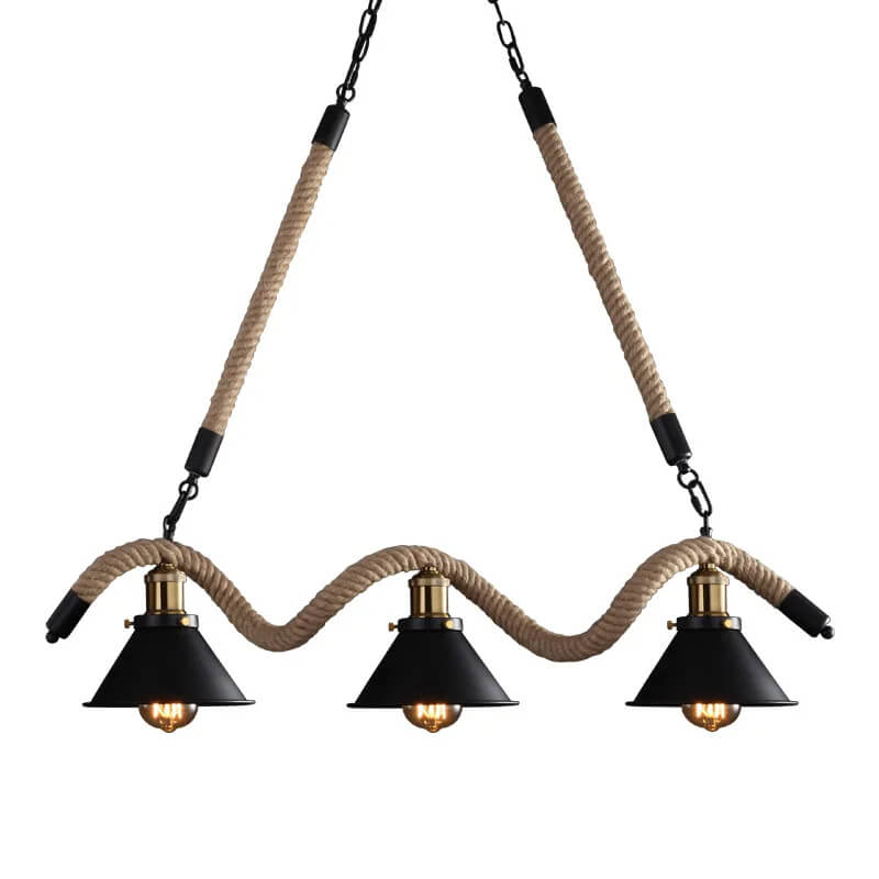 Suspension à trois ampoules à Corde Vintage - Light Deco