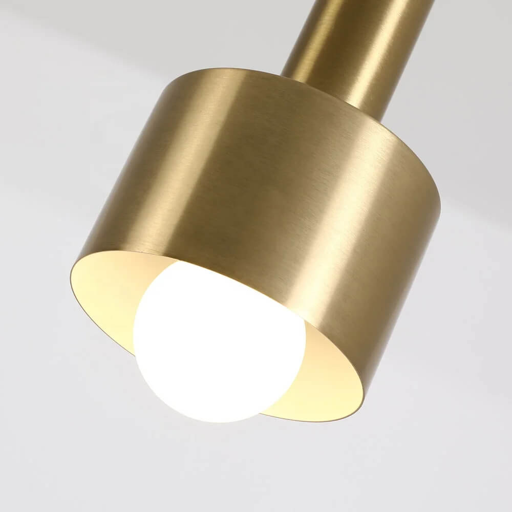 Trois Suspension Tulipe en dorée avec support rond - Light Deco