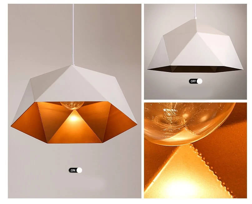 Suspension Oddo Blanche-Noire-Orangé - Light Deco