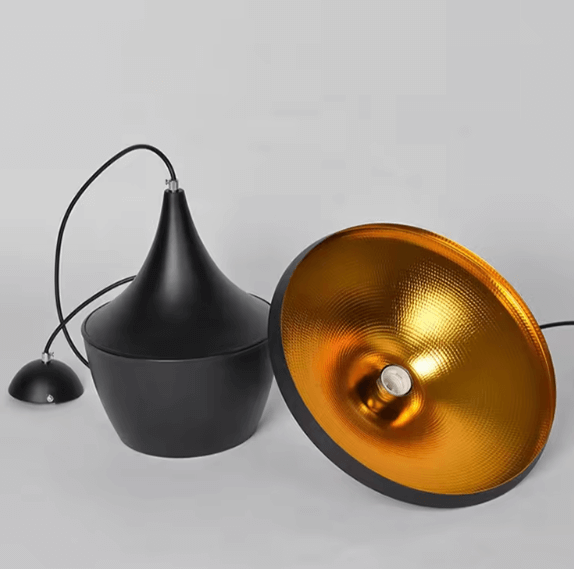 Suspension Noire Orangée Triple à support rond pour cuisine moderne - Light Deco