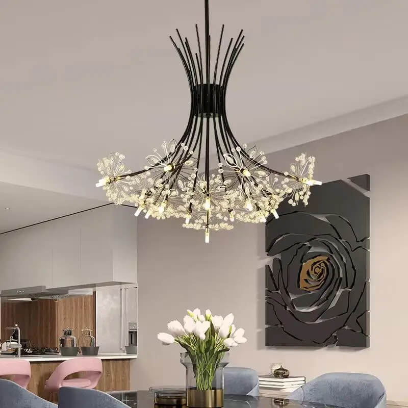 Suspension Fleur de printemps noire pour séjour ou chambre - Light Deco