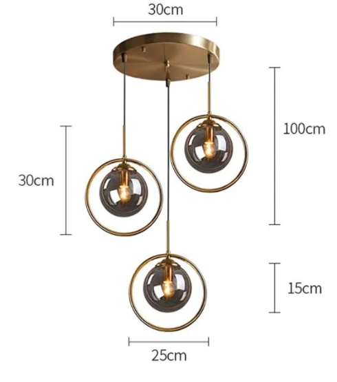 Suspension Céleste Triple avec support rond - Light Deco