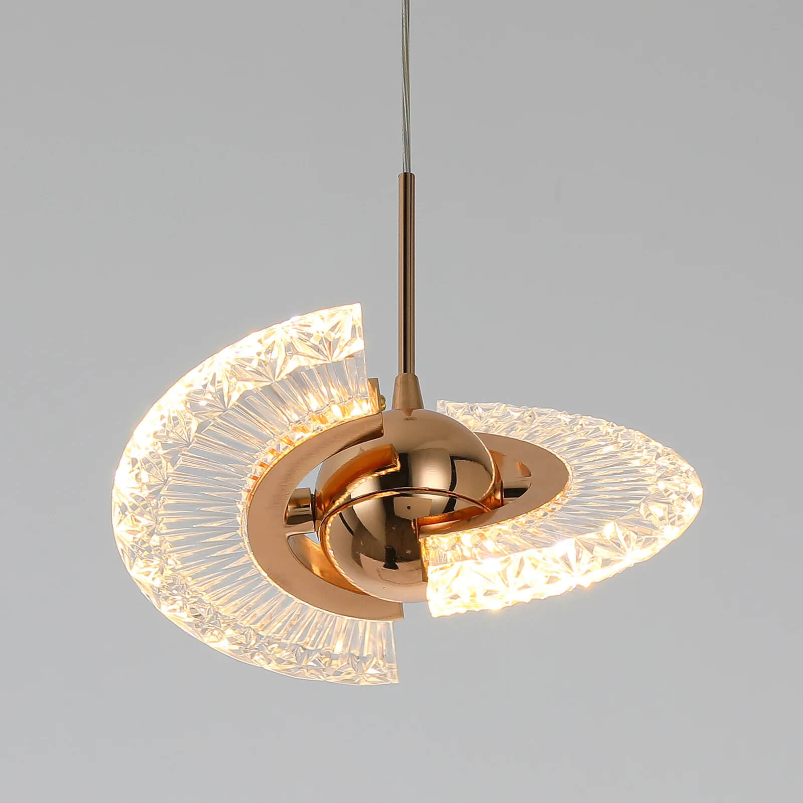 Suspension Marguerite rose gold à effet cristal - Light Deco