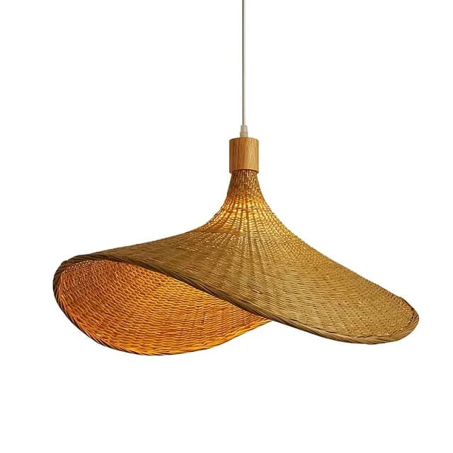 Suspension Luminaire Bambou en dôme style chapeau Maroc - Light Deco
