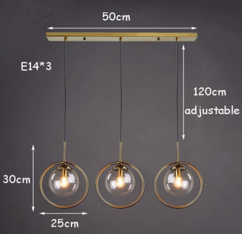 Suspension Céleste Triple avec support long - Light Deco