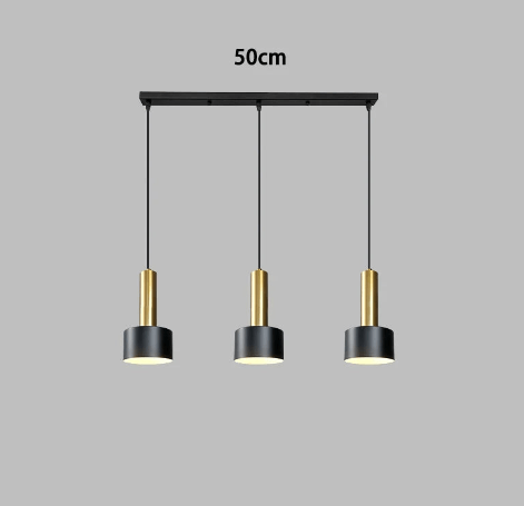 Trois Suspension Tulipe en noire avec support long - Light Deco