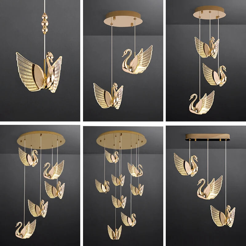 Suspension Canard triple rose gold pour chambre ou séjour - Light Deco